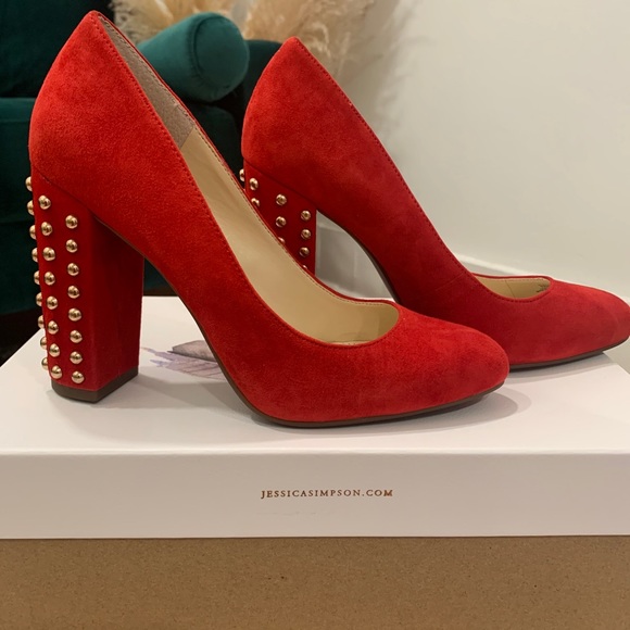 Jessica Simpson Lux Red Suede heels - Picture 5 of 5